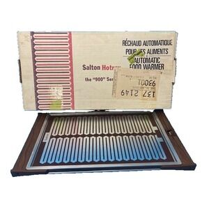 Vintage Salton Hotray Automatic Food Warmer Model H-920 17" x 9" Tested In Box